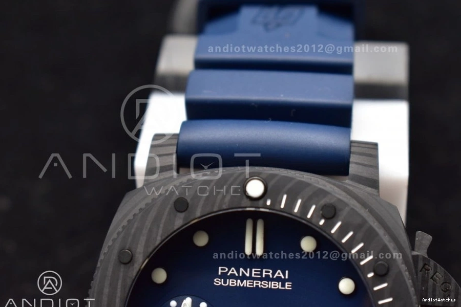 Dial W 439 Trendsetting P Best Carbotech SBF Blue 1:1 Blue Rubber Edition Strap PAM1232 on 0124